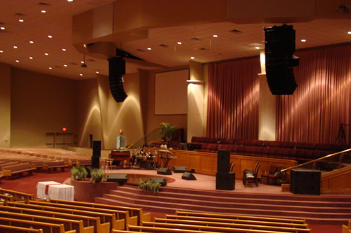 Installed church stage lighting