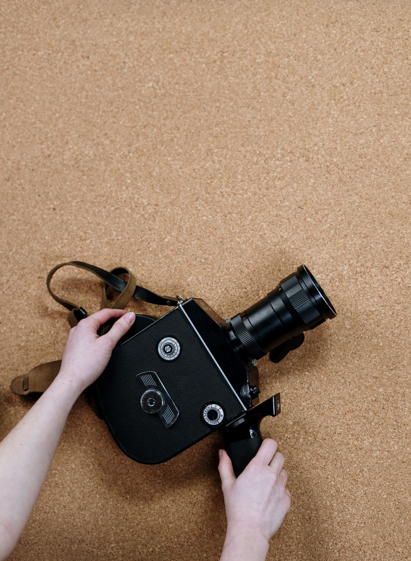 Professional video camera on a production set